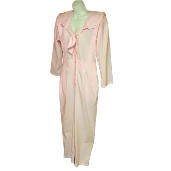 Vintage Pants - Vintage 80s retro funky feminine pink jump suit